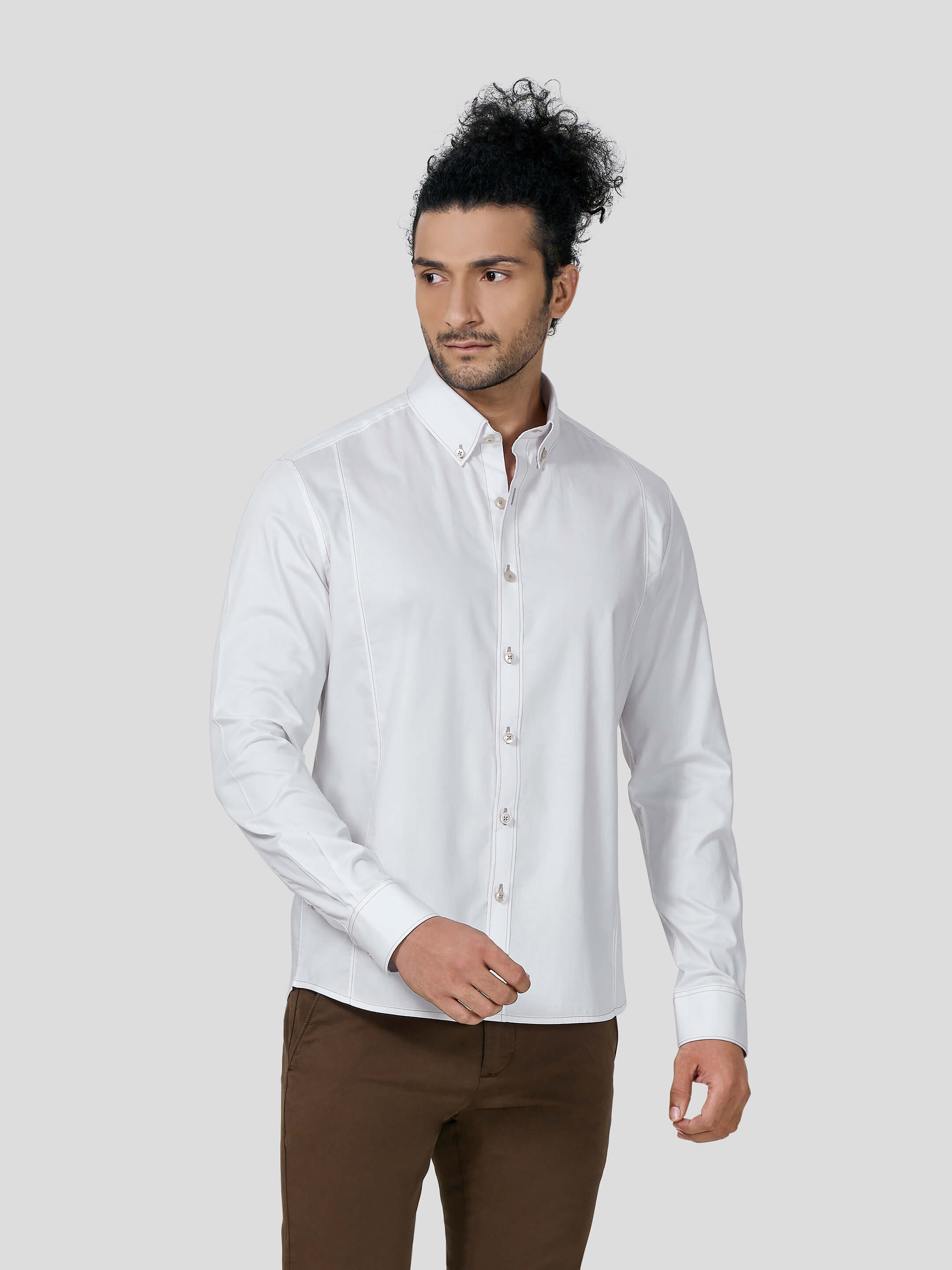 Reflection Button Down Untuck Shirt - STOMBIL TRADE