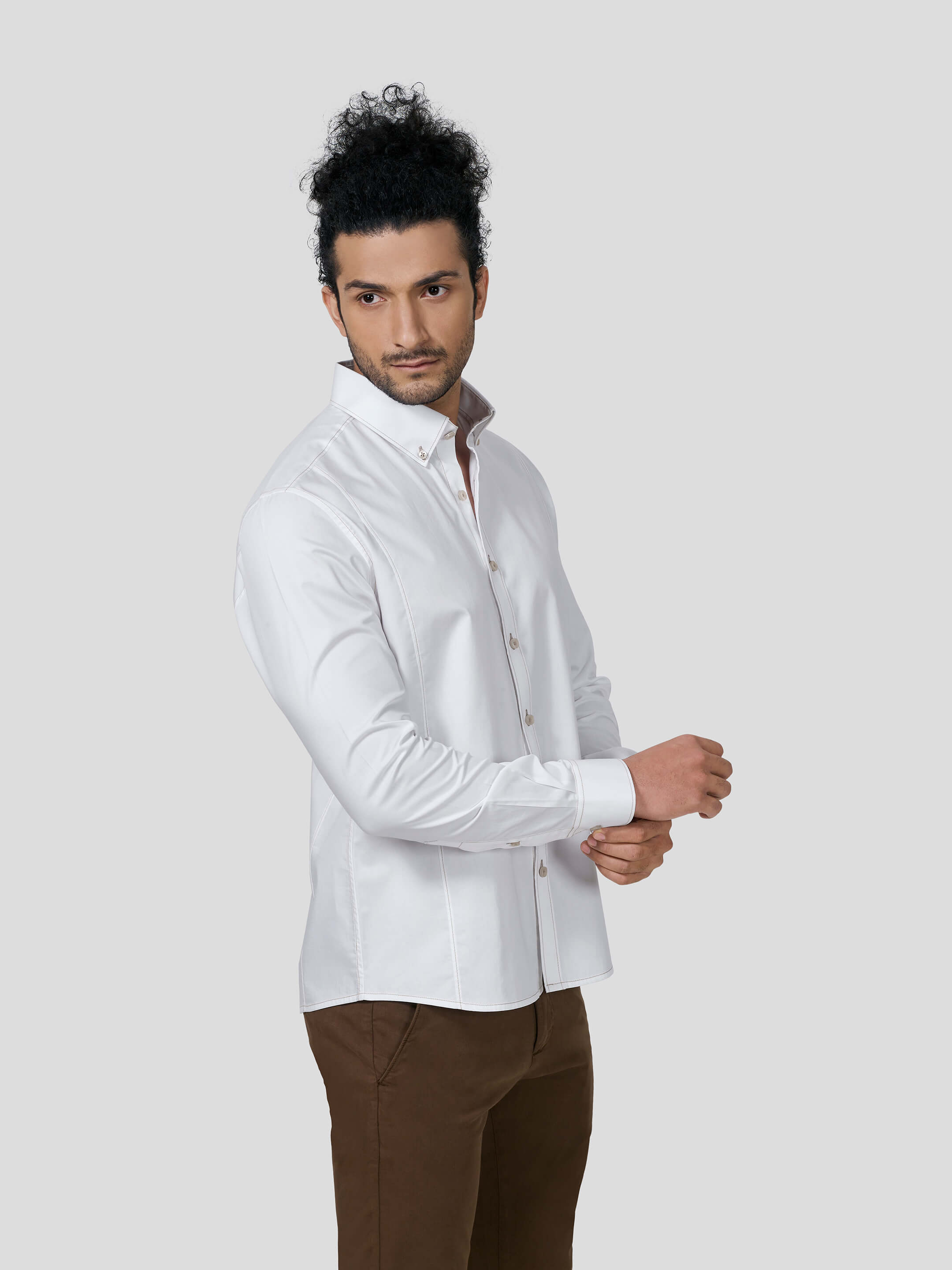Reflection Button Down Untuck Shirt - STOMBIL TRADE