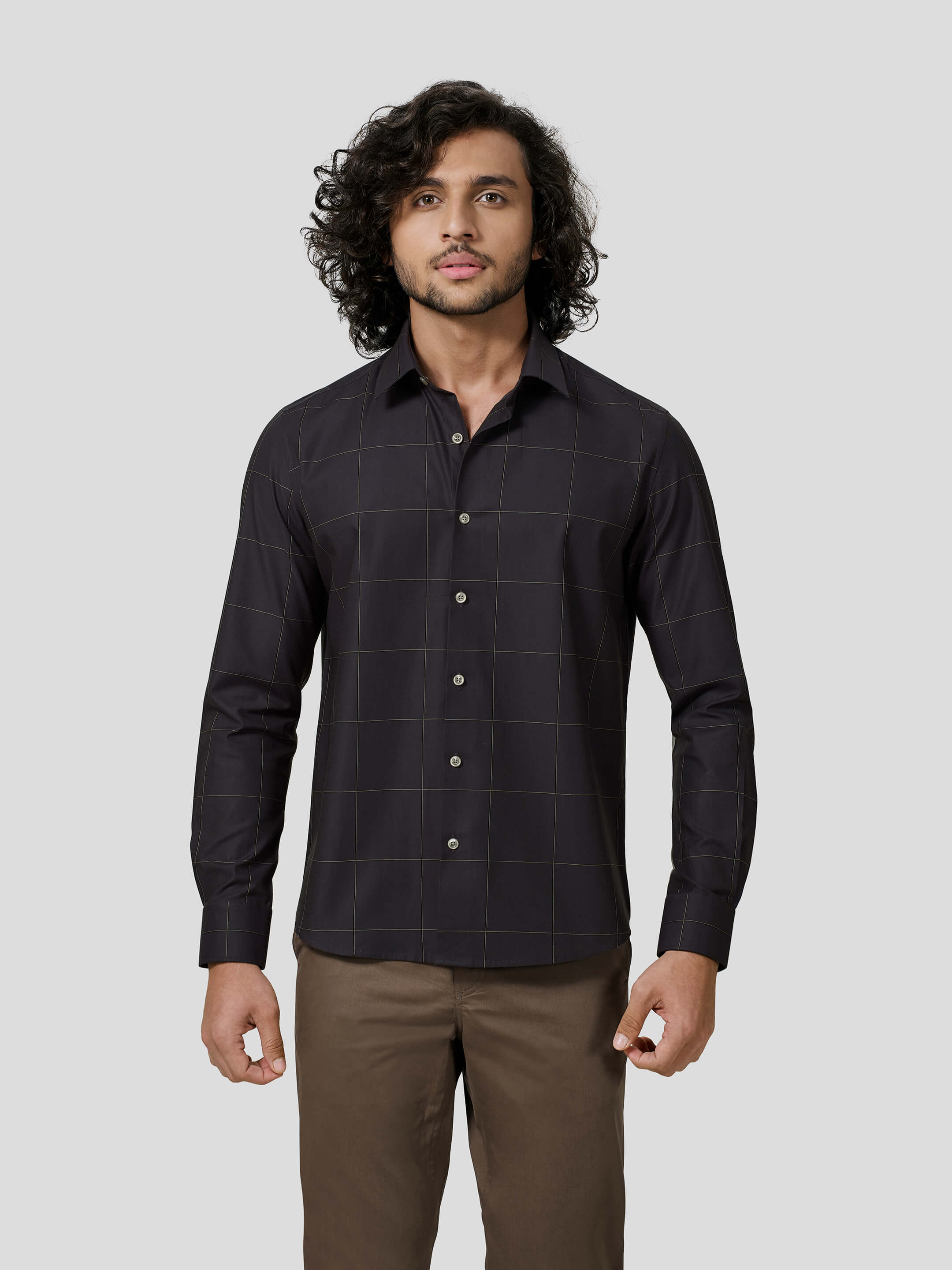 Perfecto Full Sleeve Checkered Untuck Shirt - Zest Mélange