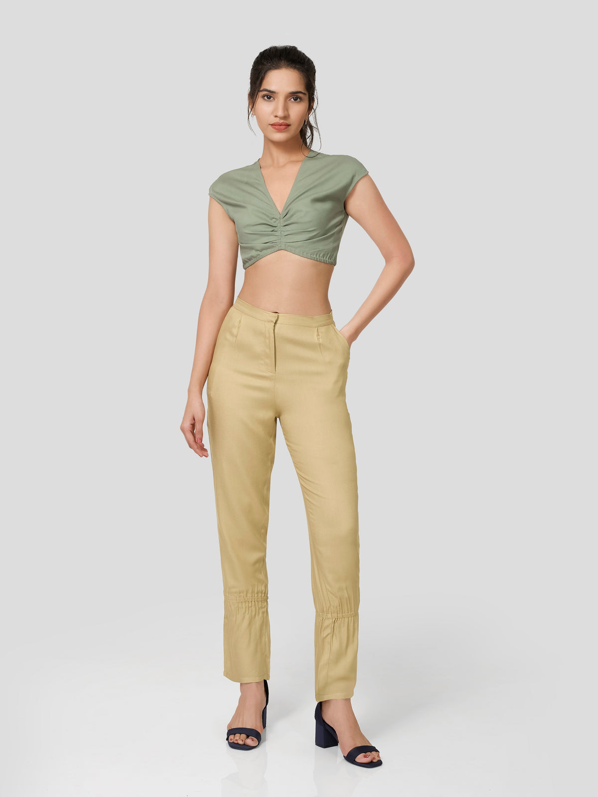 Arioso Rouched Crop Top - STOMBIL TRADE 