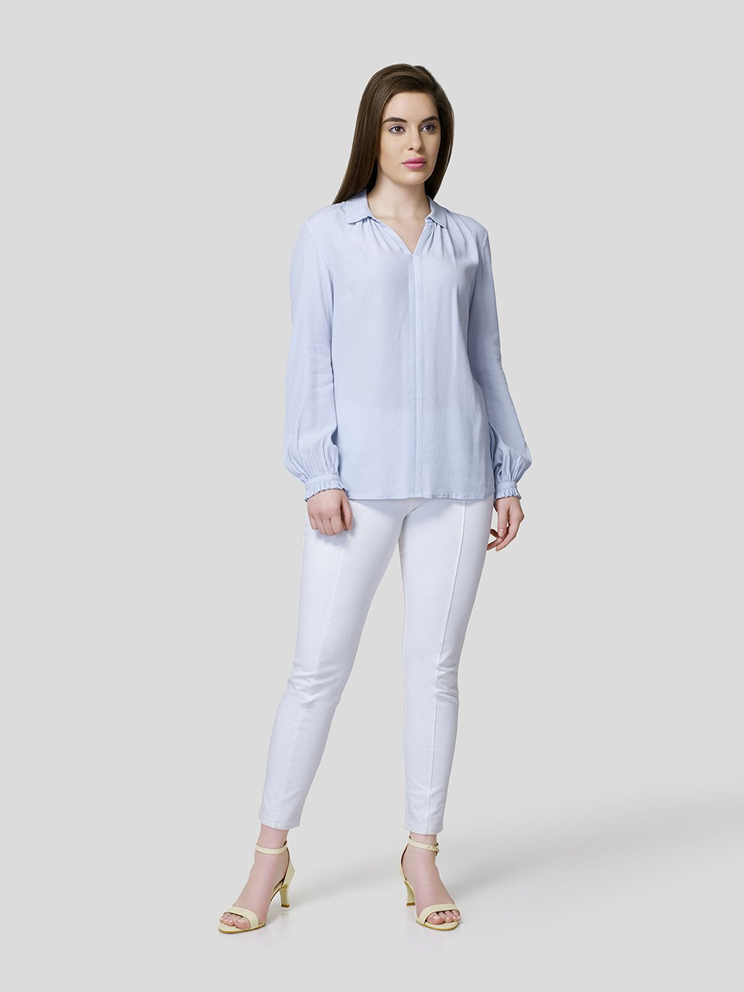 Gather Detail Shirt With Mutton-O-Leg Sleeve Detail - STOMBIL TRADE 