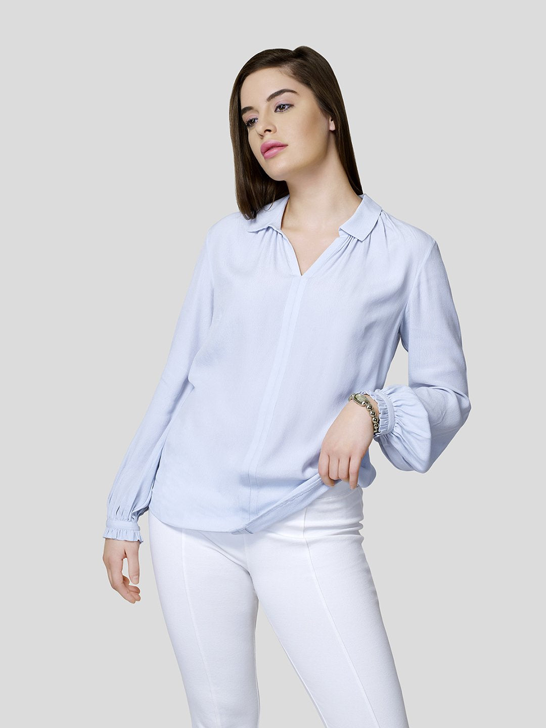 Gather Detail Shirt With Mutton-O-Leg Sleeve Detail - STOMBIL TRADE 