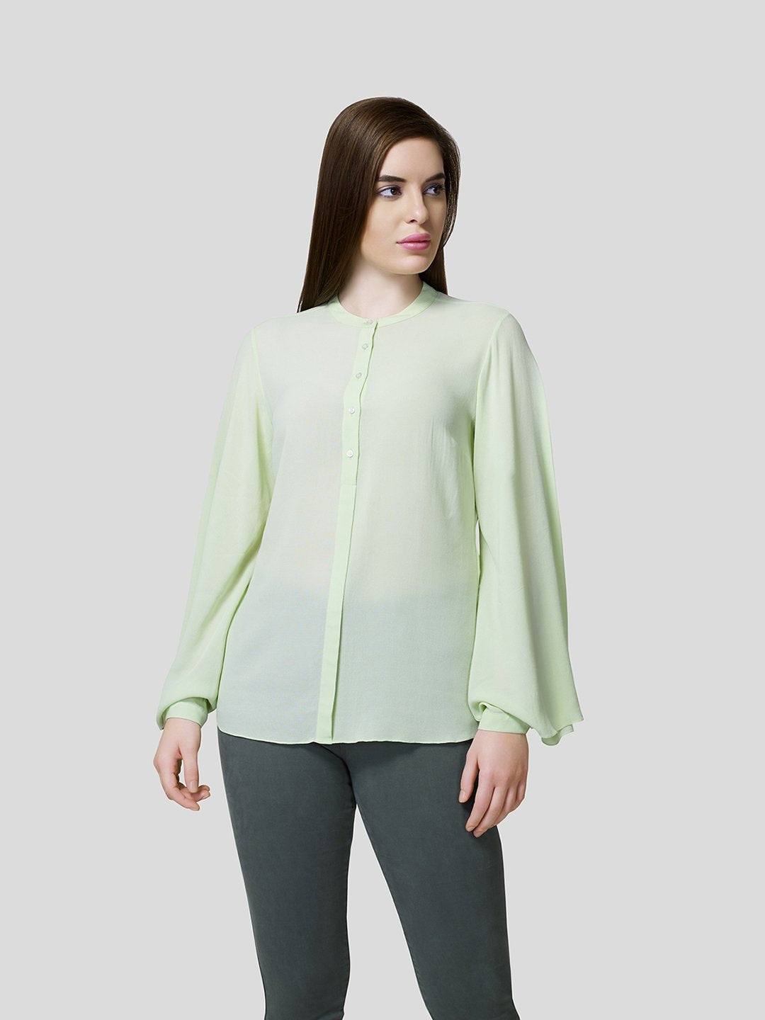 Stand Collar Shirt With  Flared Sleeve - STOMBIL TRADE 
