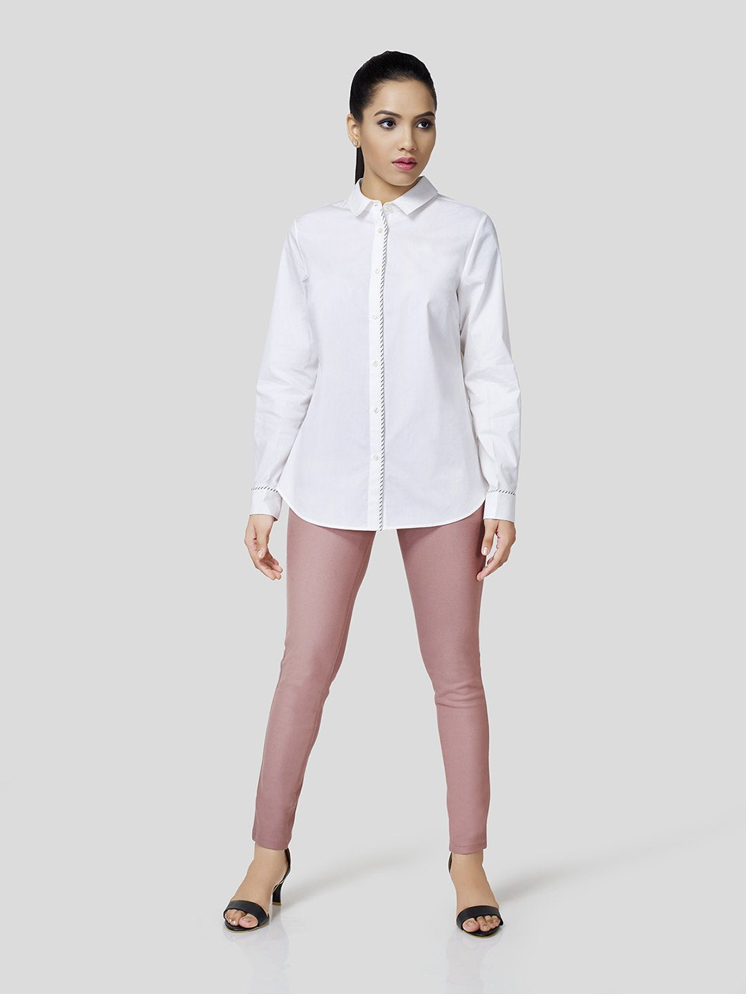 Stripe Piping Detail Shirt - STOMBIL TRADE 