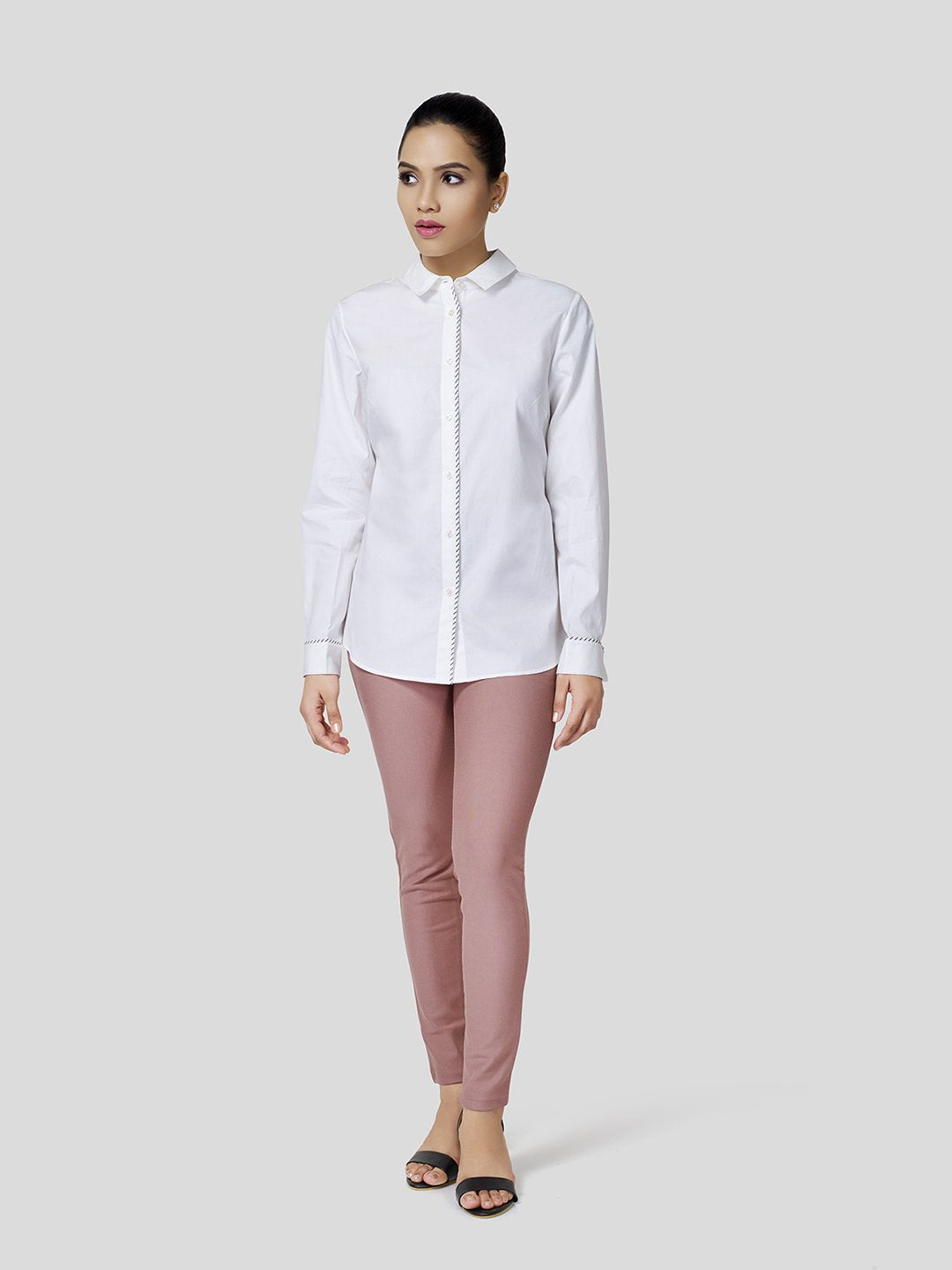 Stripe Piping Detail Shirt - STOMBIL TRADE 