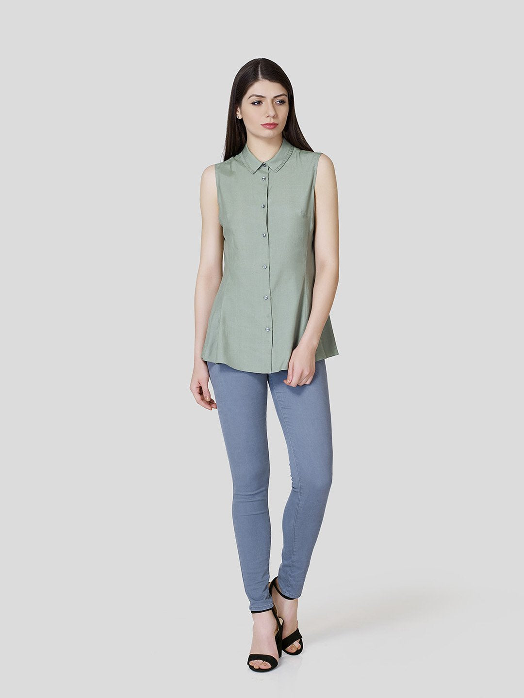 Pleated Frill Collar A Line Shirt - STOMBIL TRADE 