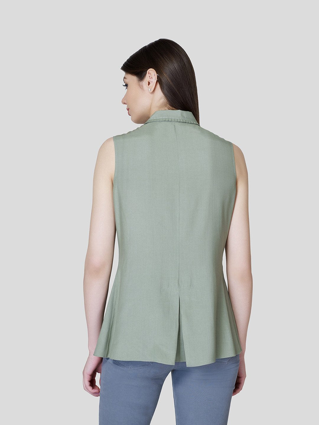 Pleated Frill Collar A Line Shirt - STOMBIL TRADE 