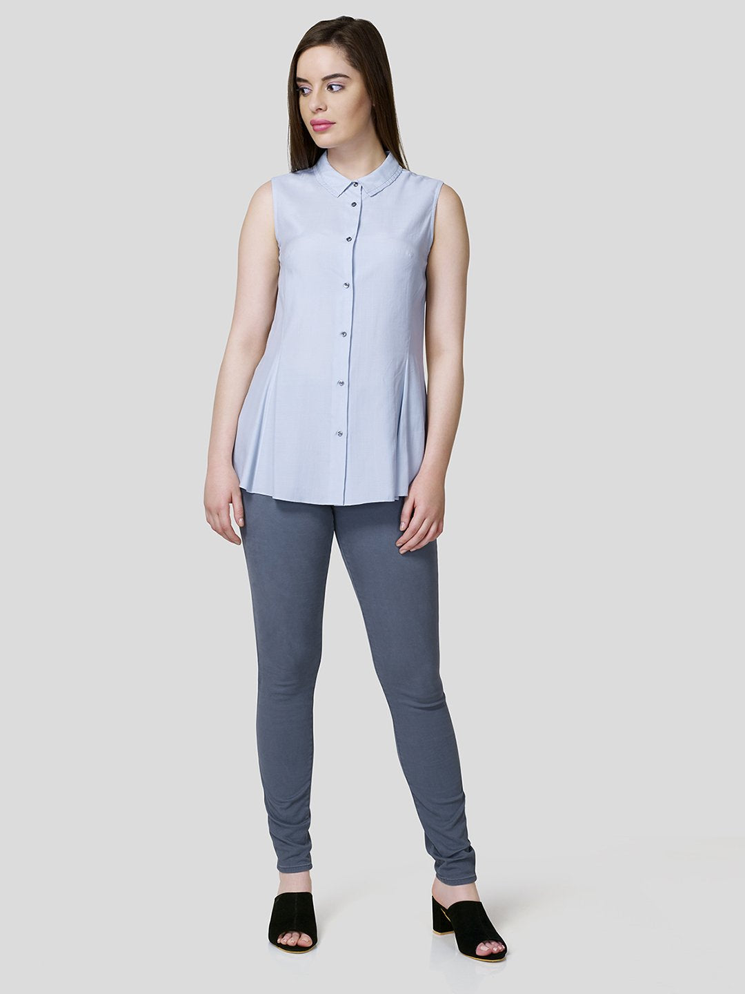 Pleated Frill Collar A Line Shirt - STOMBIL TRADE 