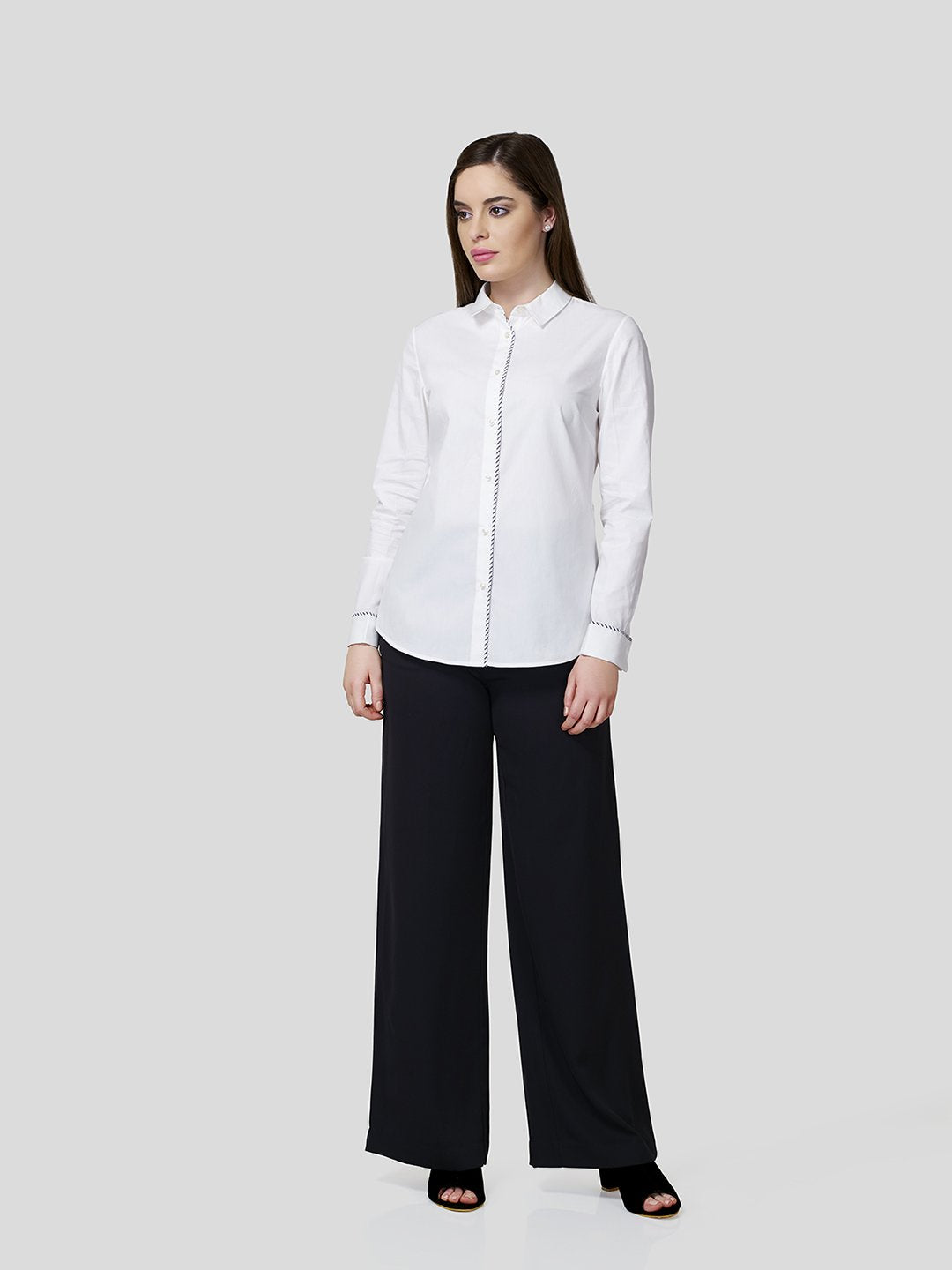 Stripe Piping Detail Shirt - STOMBIL TRADE 