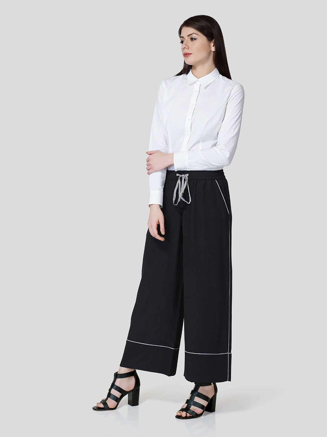 Palazzo With Contrast Piping And Tassel Detail - STOMBIL TRADE 