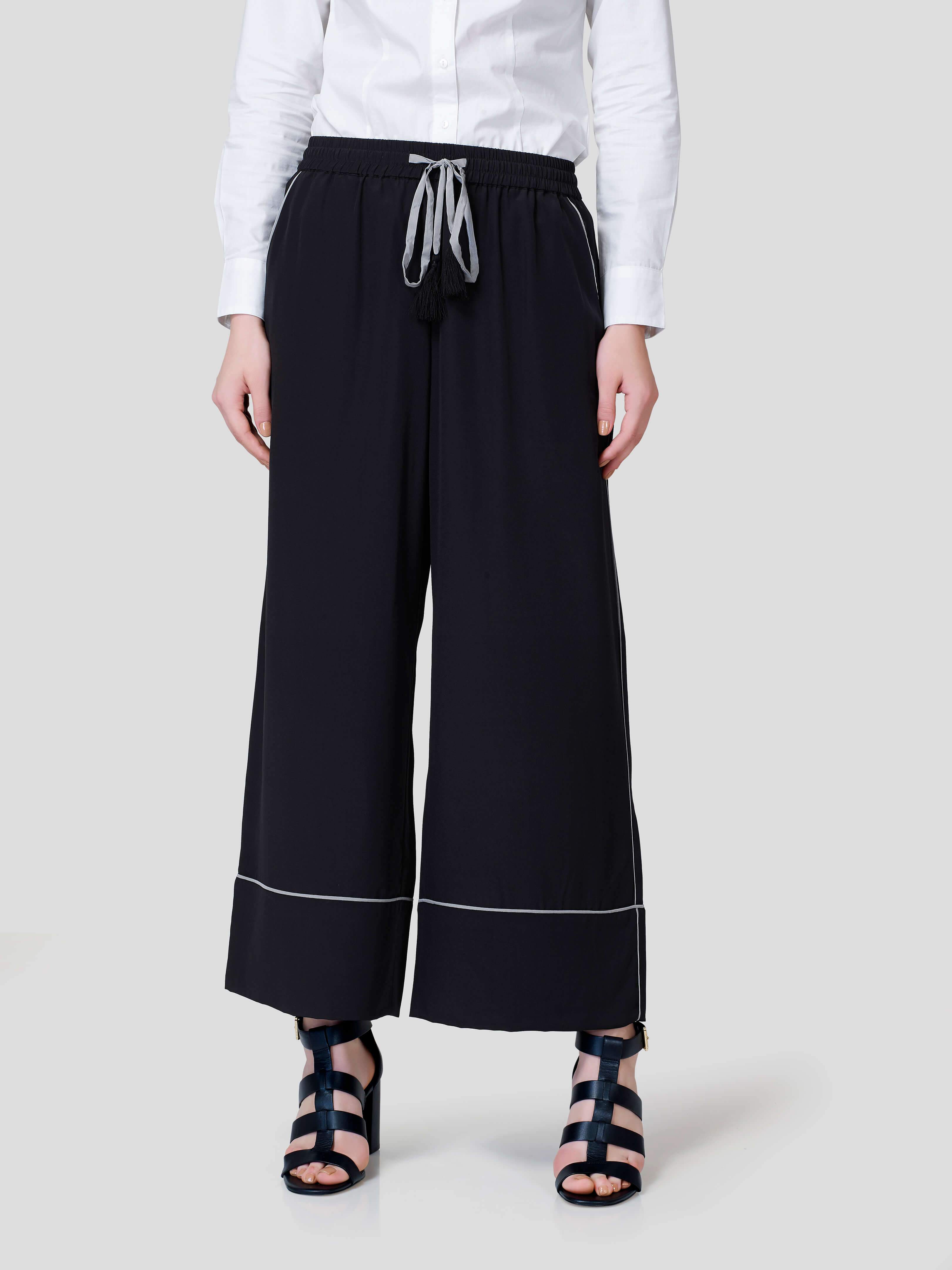 Palazzo With Contrast Piping And Tassel Detail - STOMBIL TRADE 