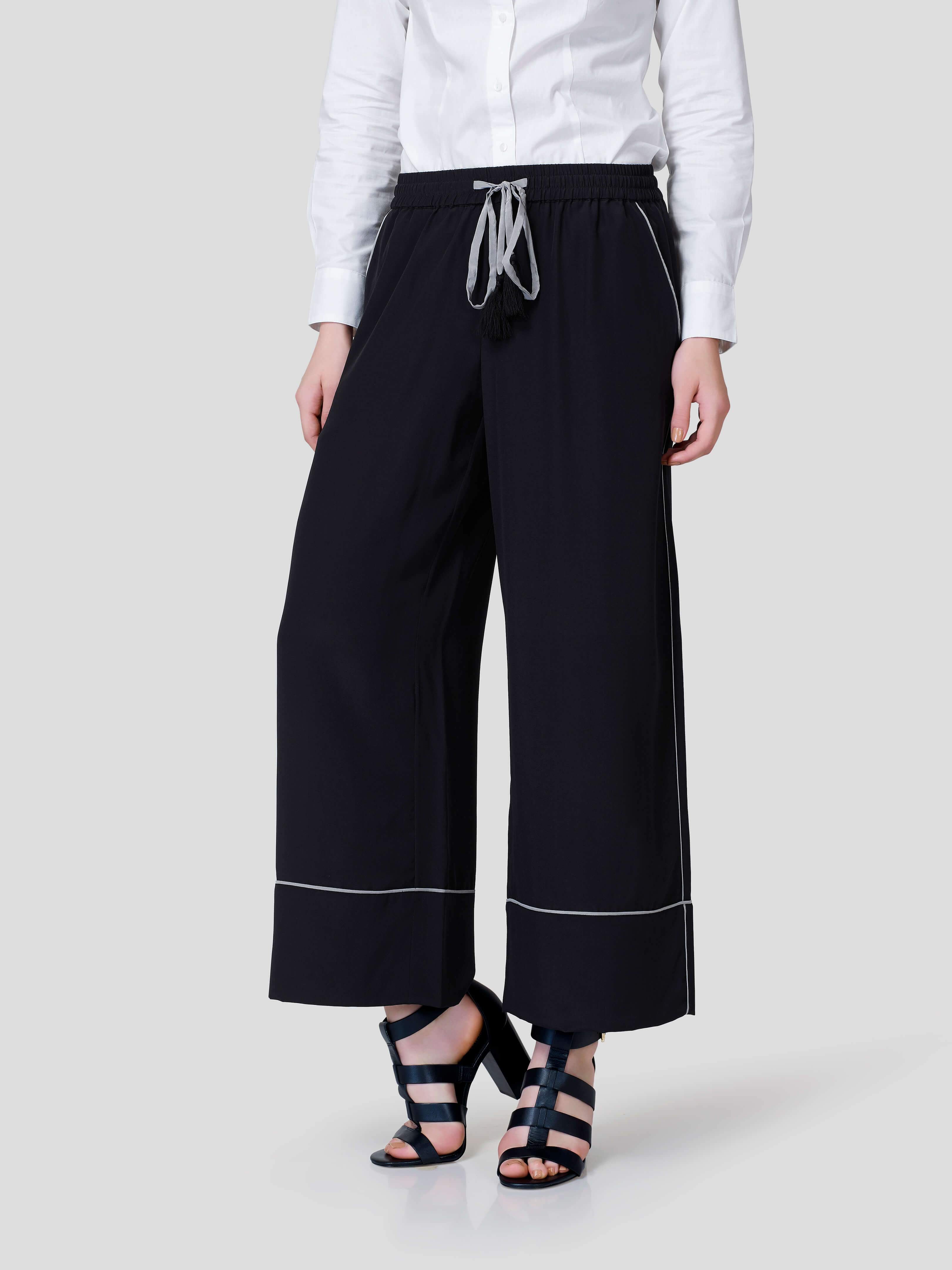 Palazzo With Contrast Piping And Tassel Detail - STOMBIL TRADE 