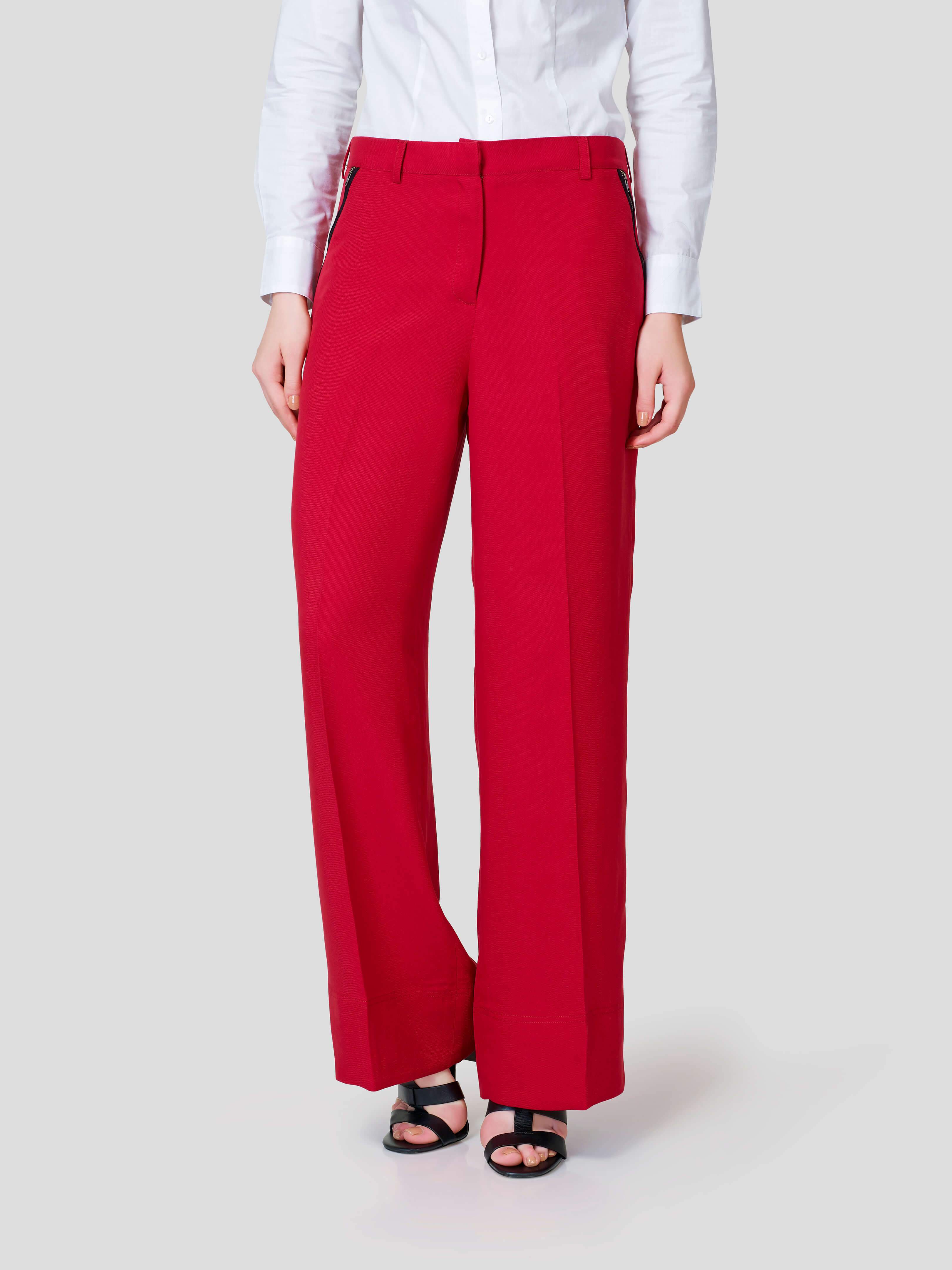 Flared Pant With Metallic Zip Pocket Detail - STOMBIL TRADE 