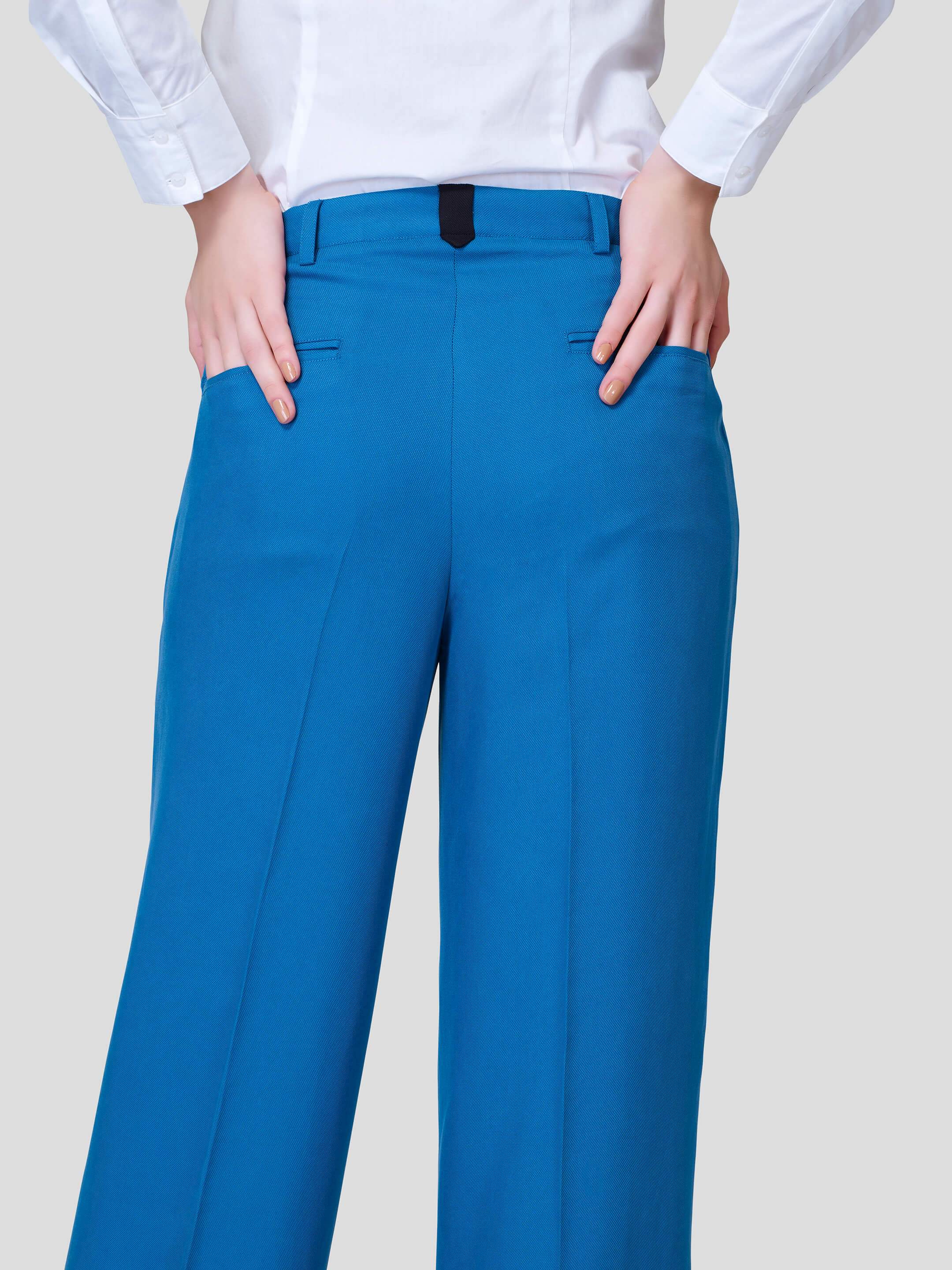 Flared Pant With Metallic Zip Pocket Detail - STOMBIL TRADE 