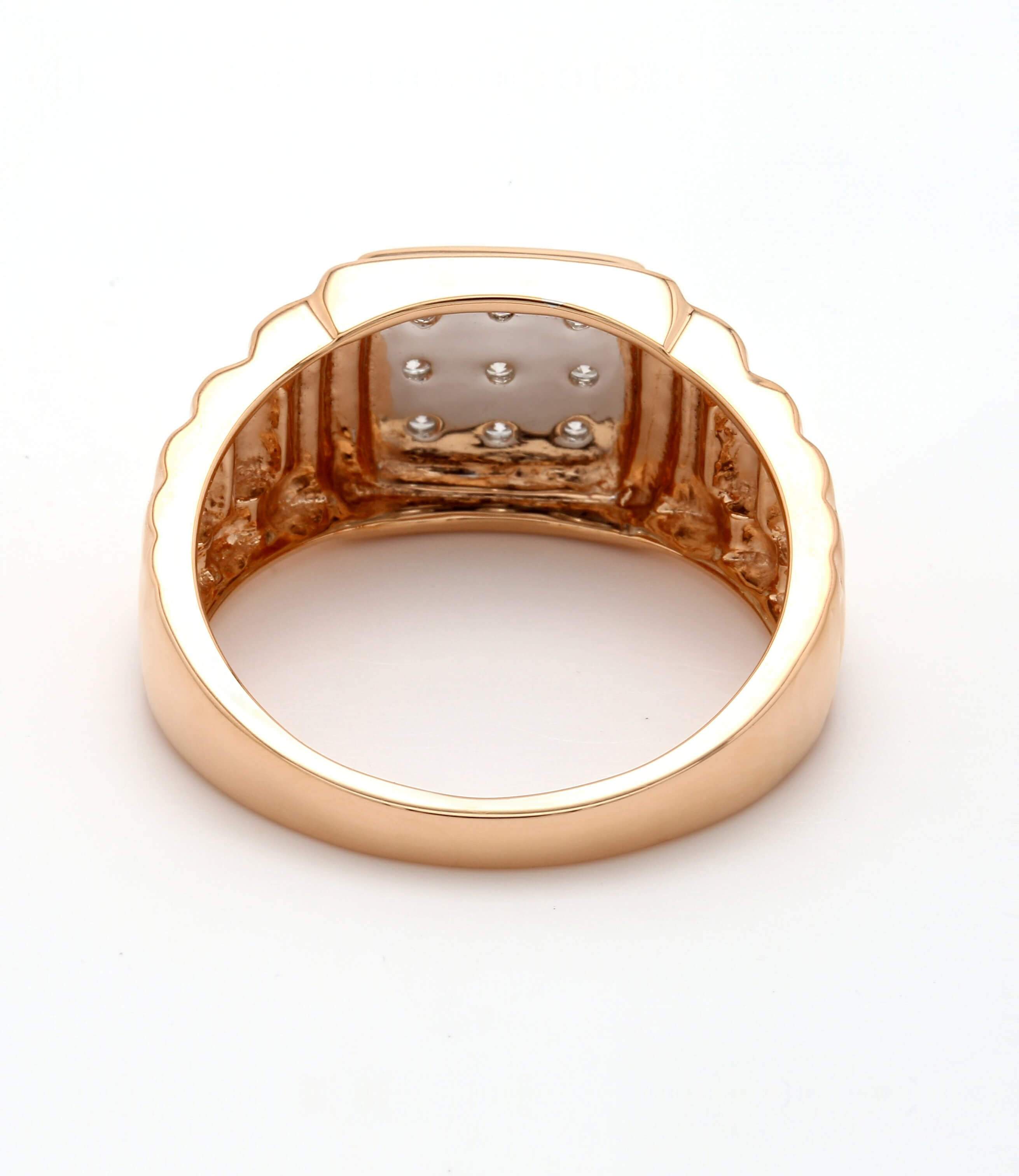 Real Diamond Mens Two Tone Ring - STOMBIL TRADE 