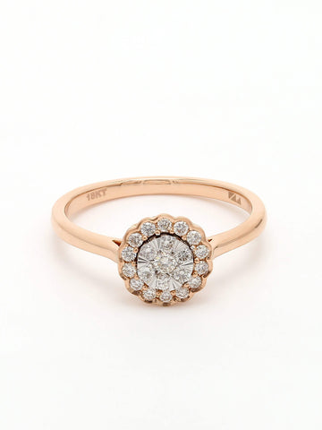 Real Diamond Illussion Cluster Ring - STOMBIL TRADE 