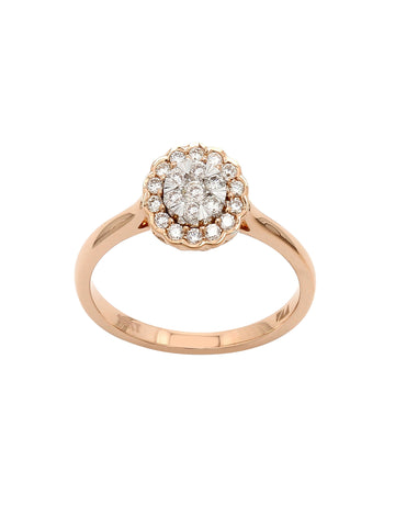 Real Diamond Illussion Cluster Ring - STOMBIL TRADE 