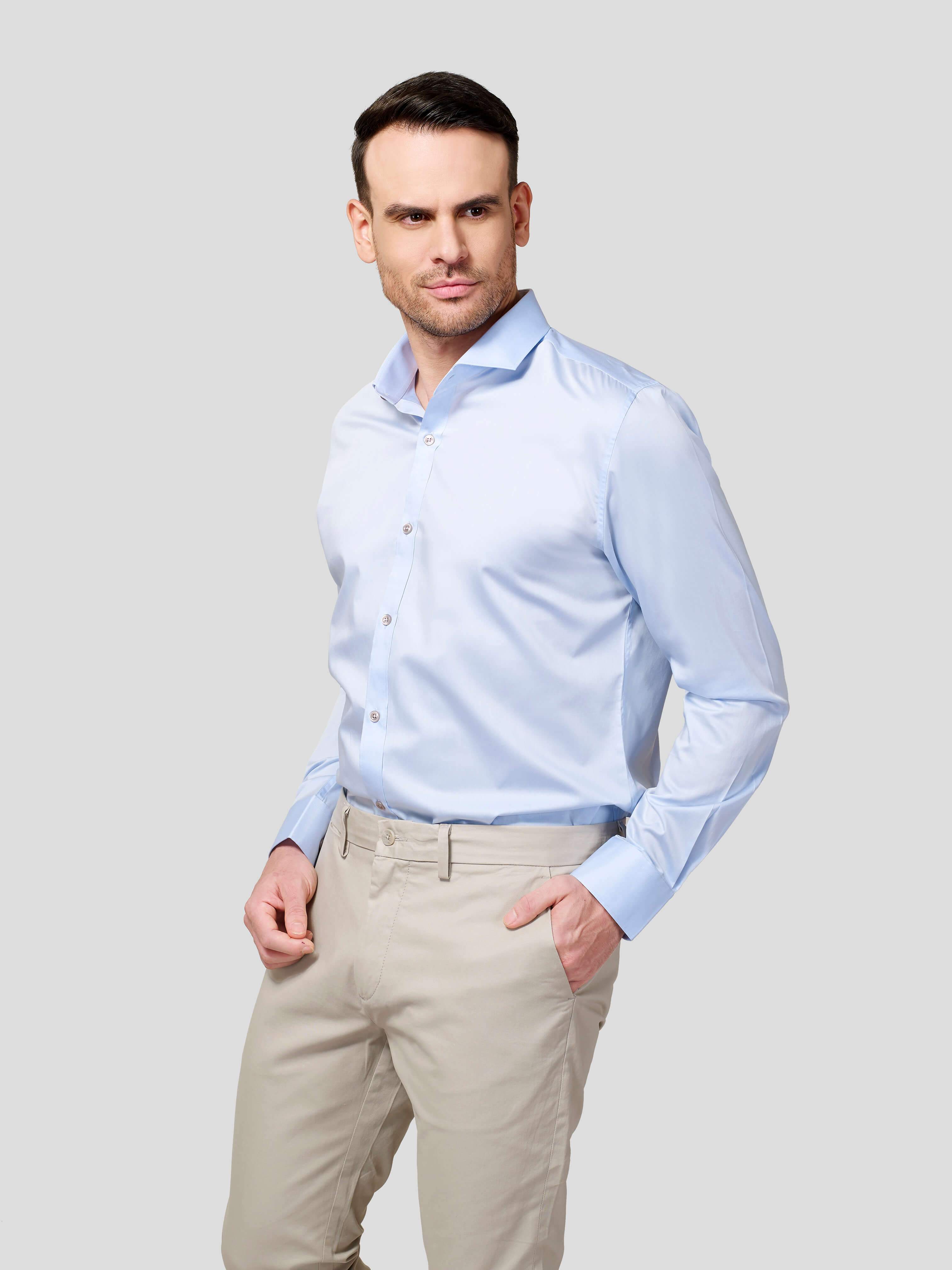 Classic Cut Way Collar Shirt - Zest Mélange