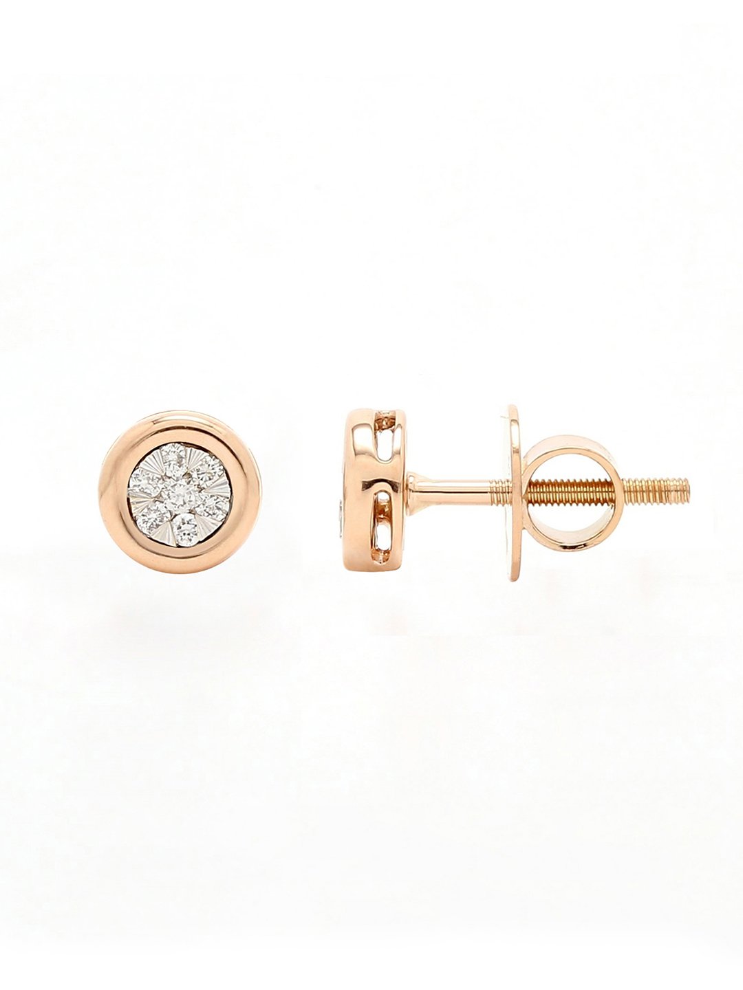 Real Diamond Illussion Cluster Stud Earring - STOMBIL TRADE 