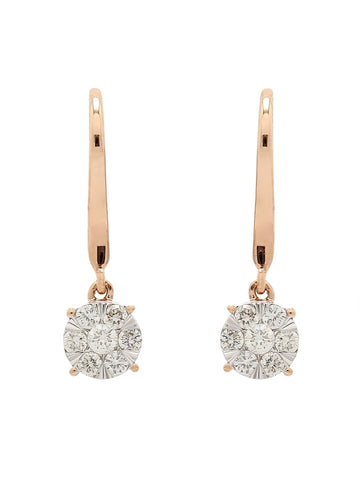 Real Diamond Illussion Cluster Dangling Earring - STOMBIL TRADE 