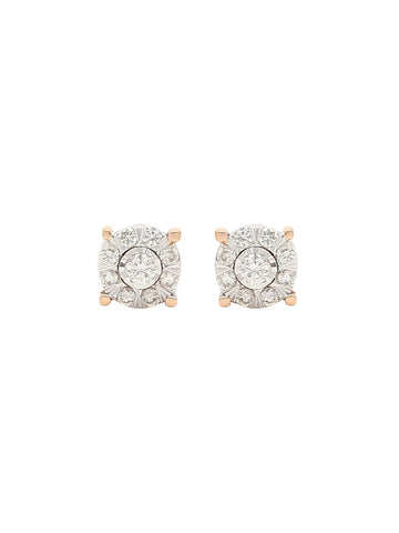 Real Diamond Illussion Cluster Stud Earring - STOMBIL TRADE 
