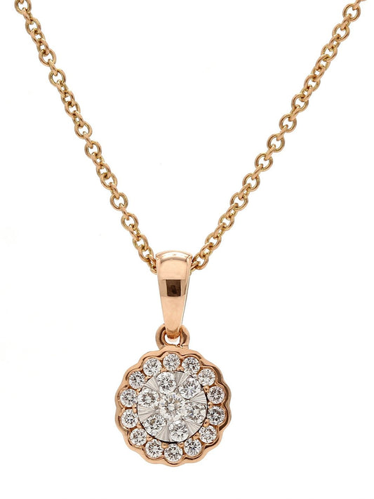 Real Diamond Illussion Cluster Pendant With Chain - STOMBIL TRADE INDIA PRIVATE LIMITED 