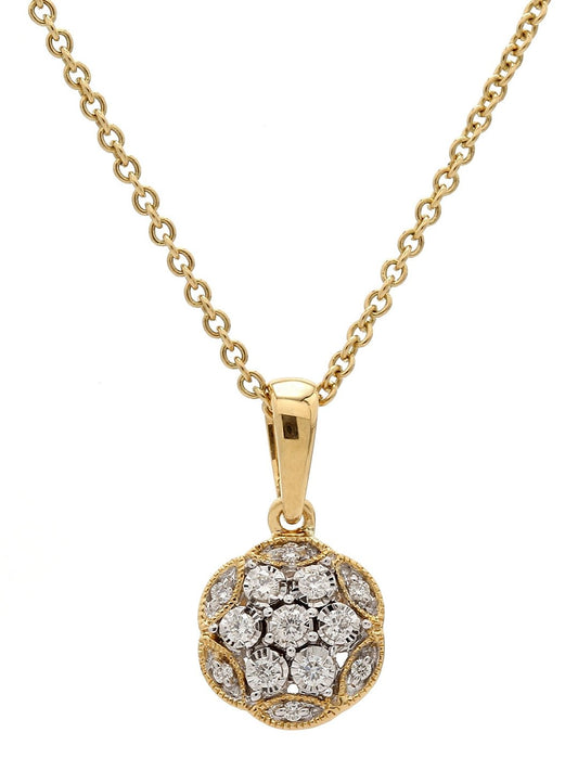 Real Diamond Illussion Cluster Pendant With Chain - STOMBIL TRADE INDIA PRIVATE LIMITED 