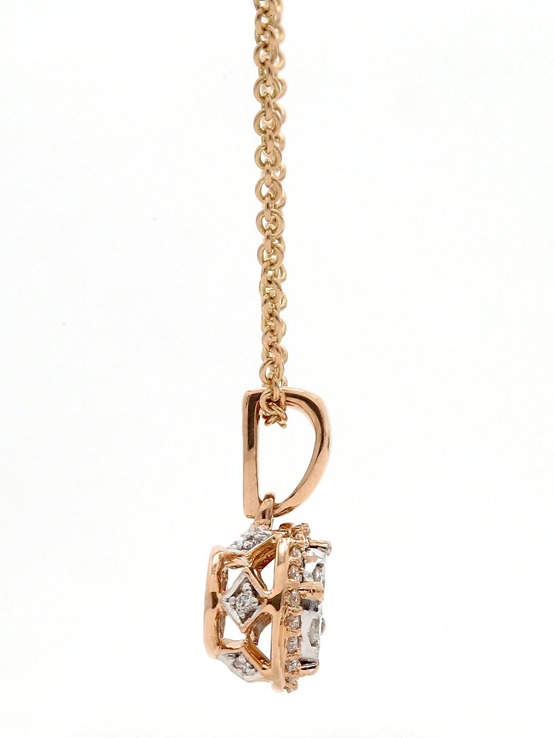 Real Diamond Illussion Cluster Pendant With Chain - STOMBIL TRADE 
