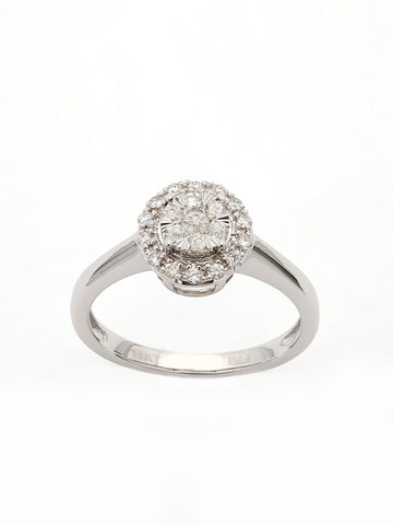 Real Diamond Illussion Cluster Ring - STOMBIL TRADE 