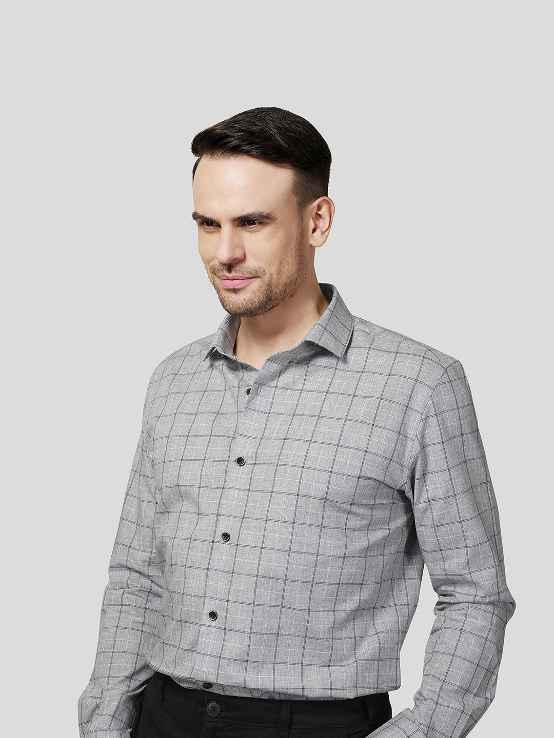 Grey Checks Shirt - STOMBIL TRADE