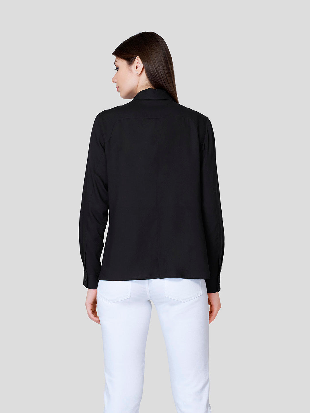 Formal Shirt With Yoke Detail (Black) - STOMBIL TRADE 