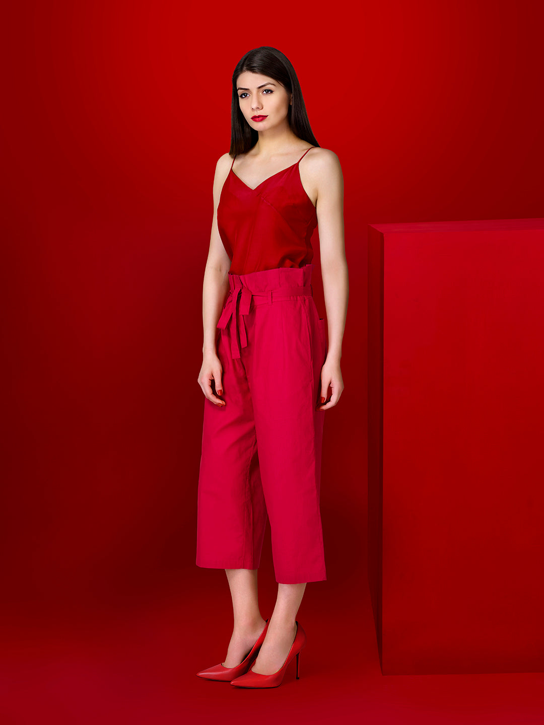 Serene Sporty Paper Bag Waist Culottes - STOMBIL TRADE 