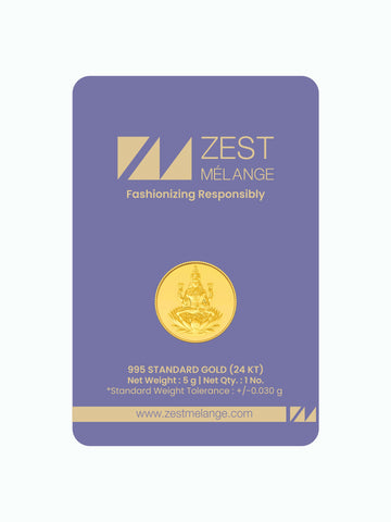 5 Gram 995 Purity Goddess Laxmi Gold Coin - STOMBIL TRADE 