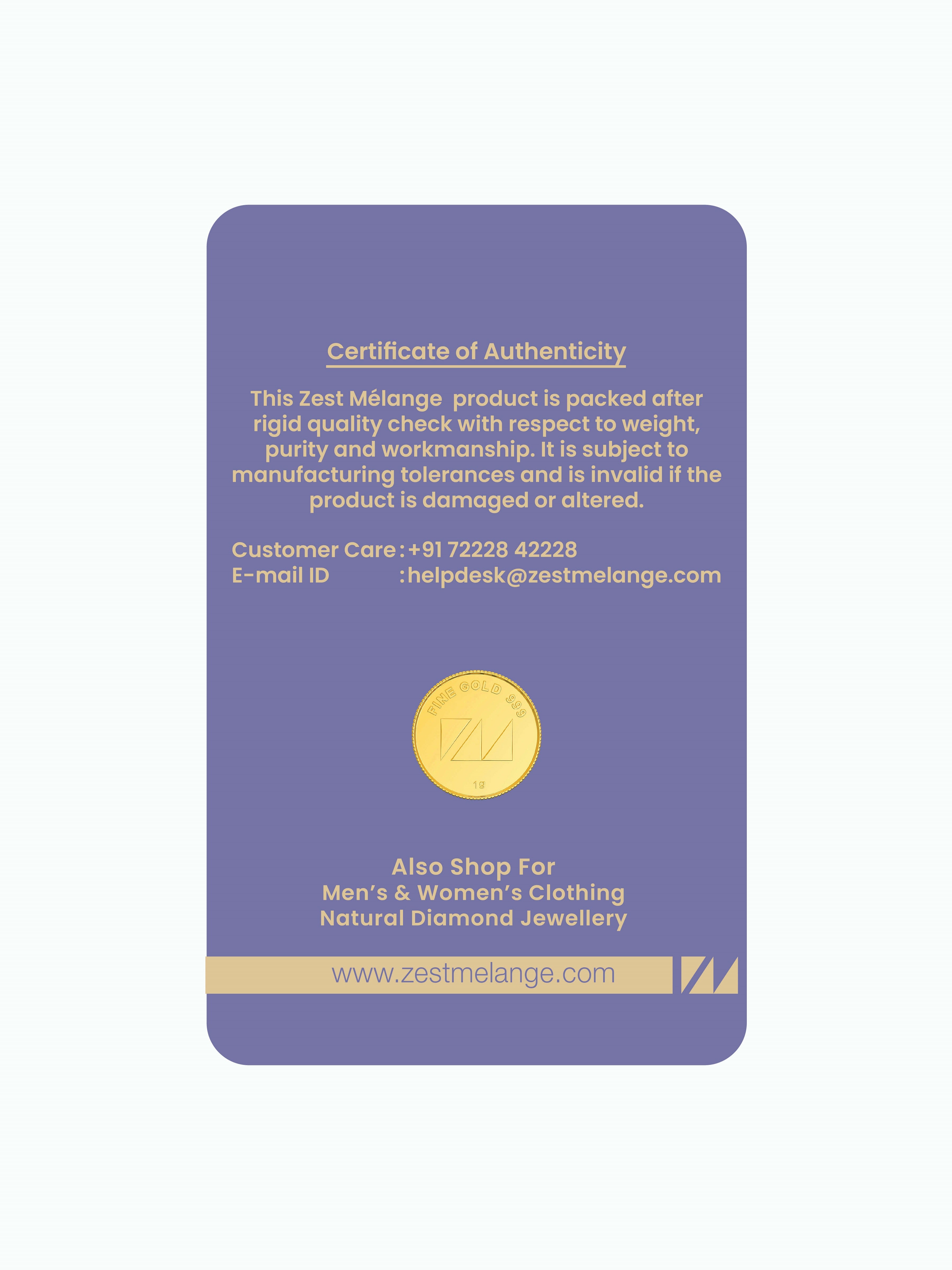 1 Gram 999 Purity Goddess Laxmi Gold Coin - STOMBIL TRADE 